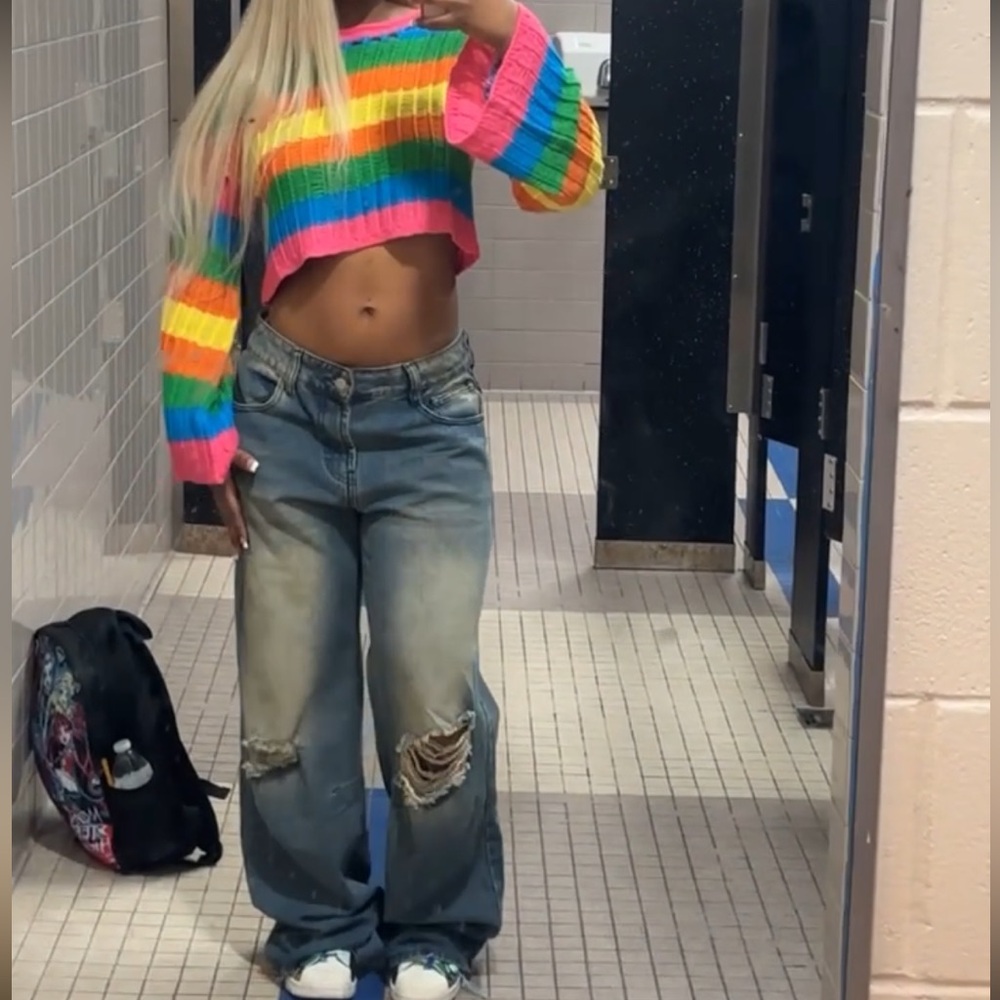 Rainbow-Colored Fashion Nova Sweater 🌈🥰🥰